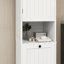 Armoire de trieur de linge inclinable à un compartiment et une porte - Blanc