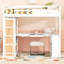 Lit mezzanine blanc avec tablettes, bureau - matériaux utilisés