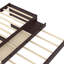 Lit plateforme simple avec lit gigogne et deux tiroirs, cadre de lit plateforme en bois massif avec barre d'alimentation, aucun sommier nécessaire pour la chambre à coucher et la chambre d'amis, espresso-375395382-375395401