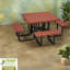 Ensemble de tables de patio spacieuses, salle à manger rustique en acier et bois massif pour la cour arrière