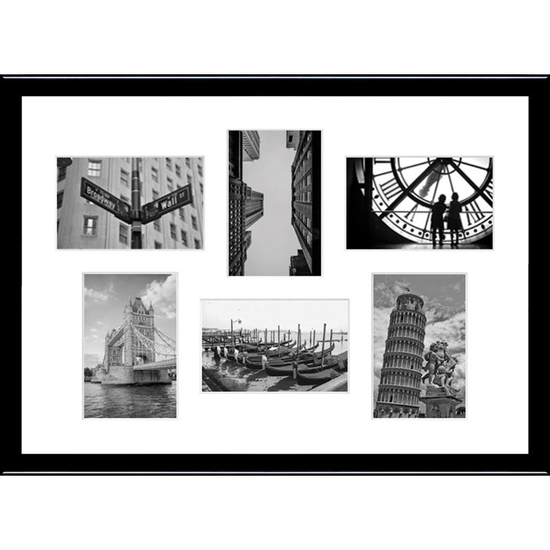 Abdiwahab Wood Picture Frame with Mat, Glossy Black