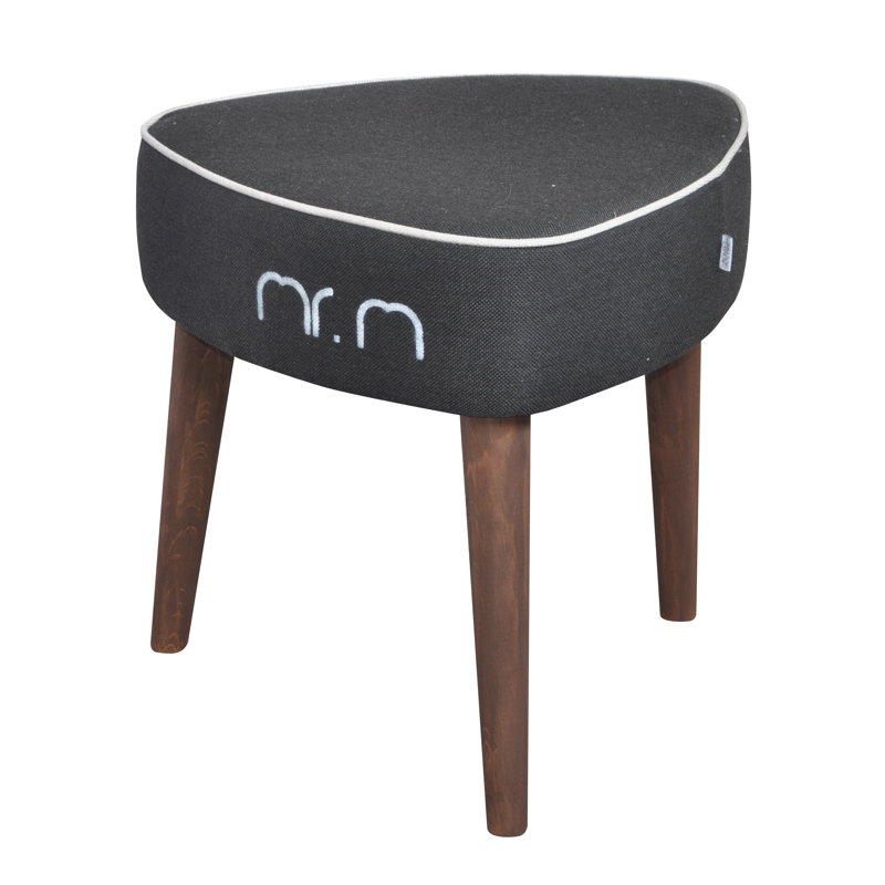 Solid + Manufactured Wood Accent Stool, Black