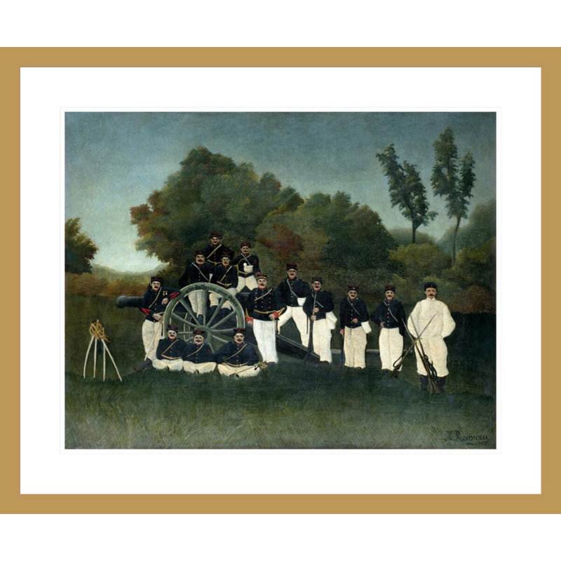 Artillerymen (Les Artillers) par Henri Rousseau, impression giclée sur cadre, H 23,5 po x l 28,26 po