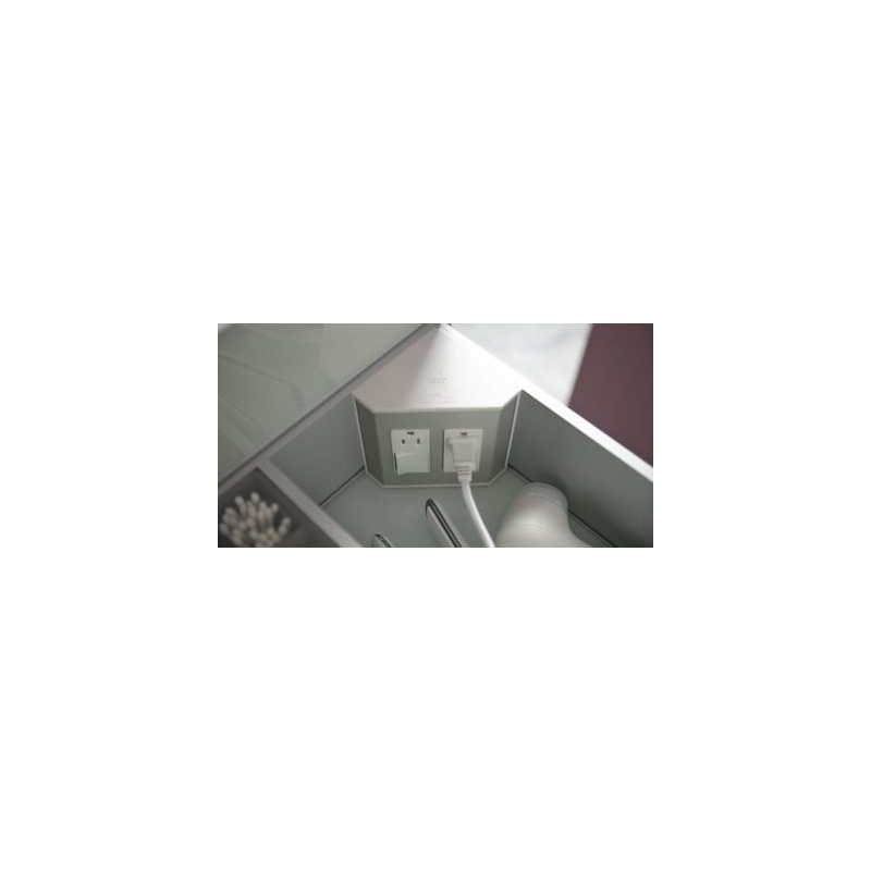 Profiles Framed 30" Bathroom Vanity Base Only, Satin White/Matte Black, Full Drawer, No