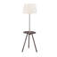 Lampe de table d'appoint avec abat-jour tambour blanc, brun espresso