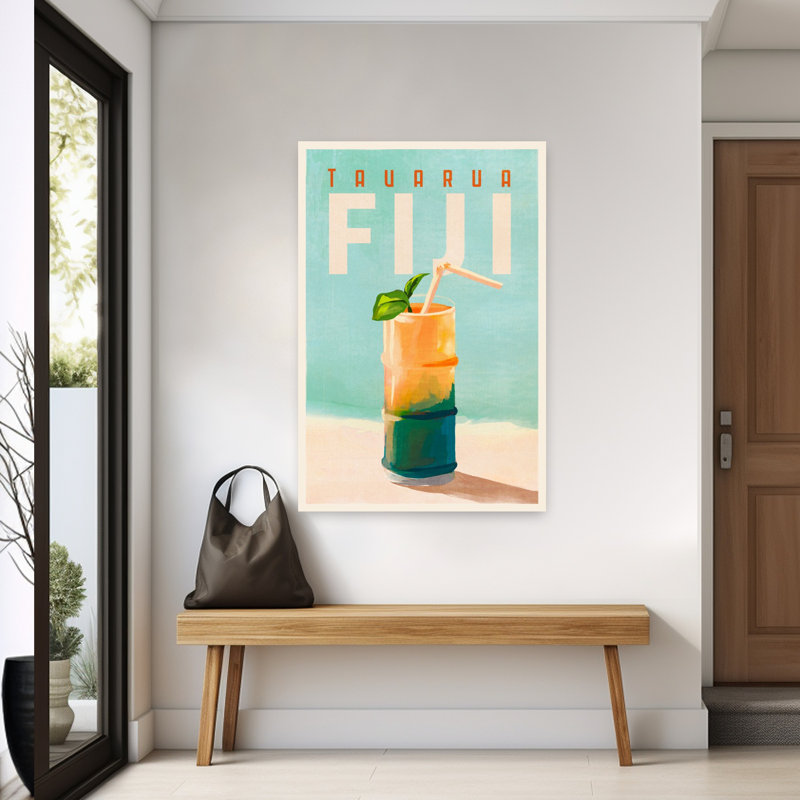 Art contemporain, plage, art tropical, H 60 po x l 40 po
