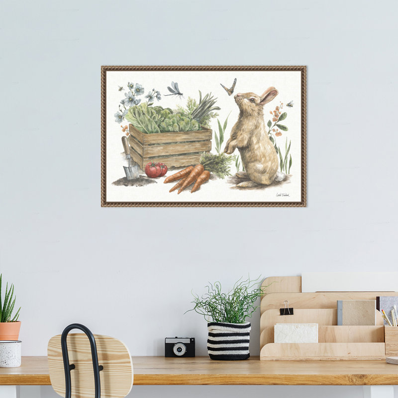 «Garden Patch X» par Leslie Trimbach, reproduction d'art sur toile encadrée, H 16 po x l 23 po
