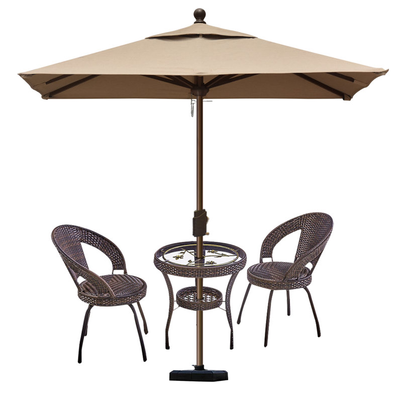 Parasol de marché carré 6 pi Nahlani, Beige foncé