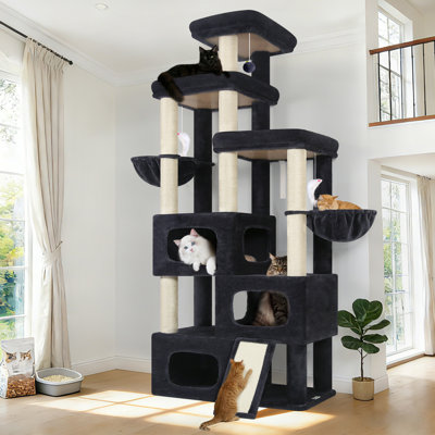 Arbre à chat 85 po H multi-niveaux avec perchoir rampe en sisal