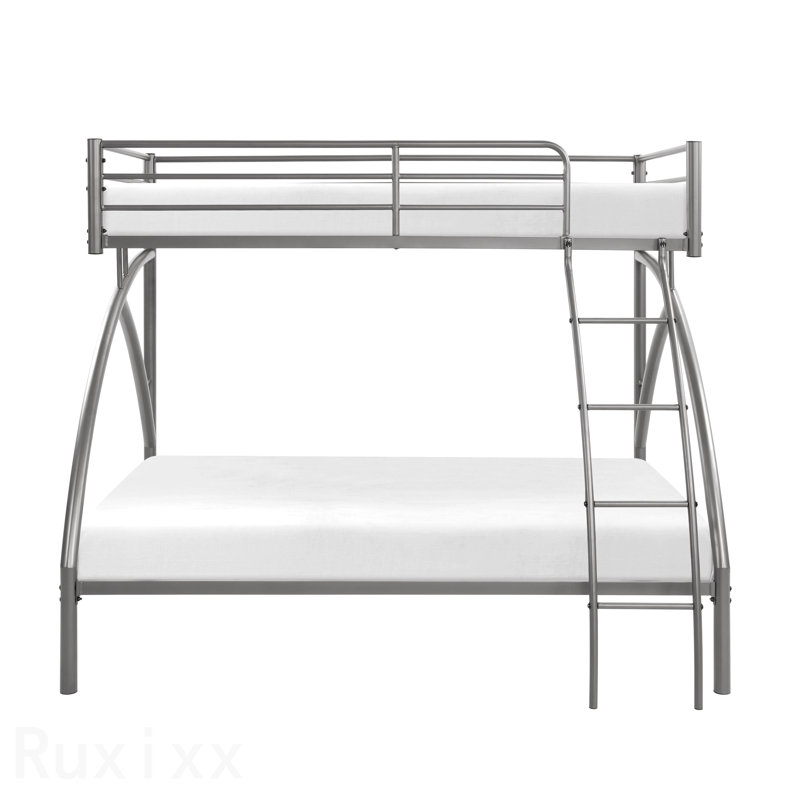 Lit superposé simple gris / double en métal gris, lit pour jeunes, mobilier de chambre pour jeunes, assemblage facile, Grey