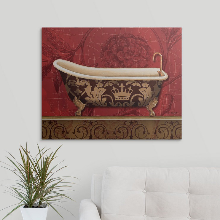 « ii » par lisa audit, impression Royal Red Bath, H 11 po x l 14 po x P 1,5 po, Toile