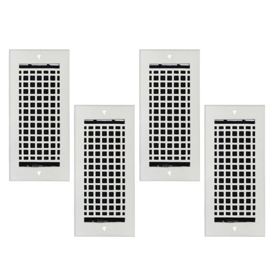 PAQUET de 4 ouvertures d'aération 4 po x 10 po (ouverture totale de 5 1/2 po x 11 3/4 po)