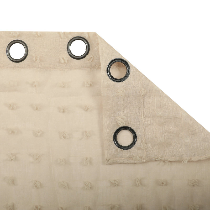 Tan Sheer Polyester Grommet Window Panels, 37" x 63"