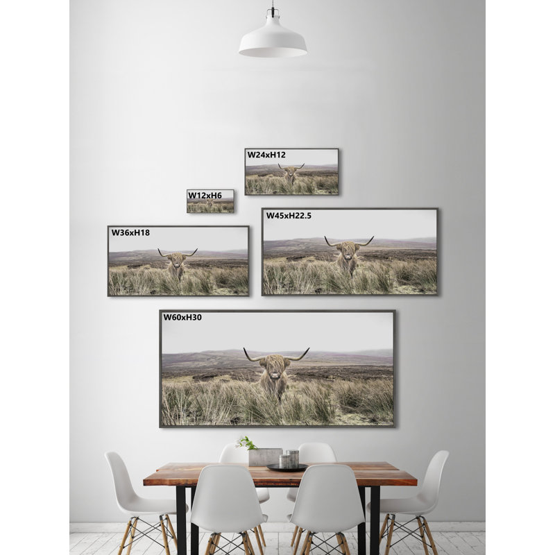 «Long Horn» par Marmont Hill - reproduction sur toile flottante, L 24 po x H 12 po