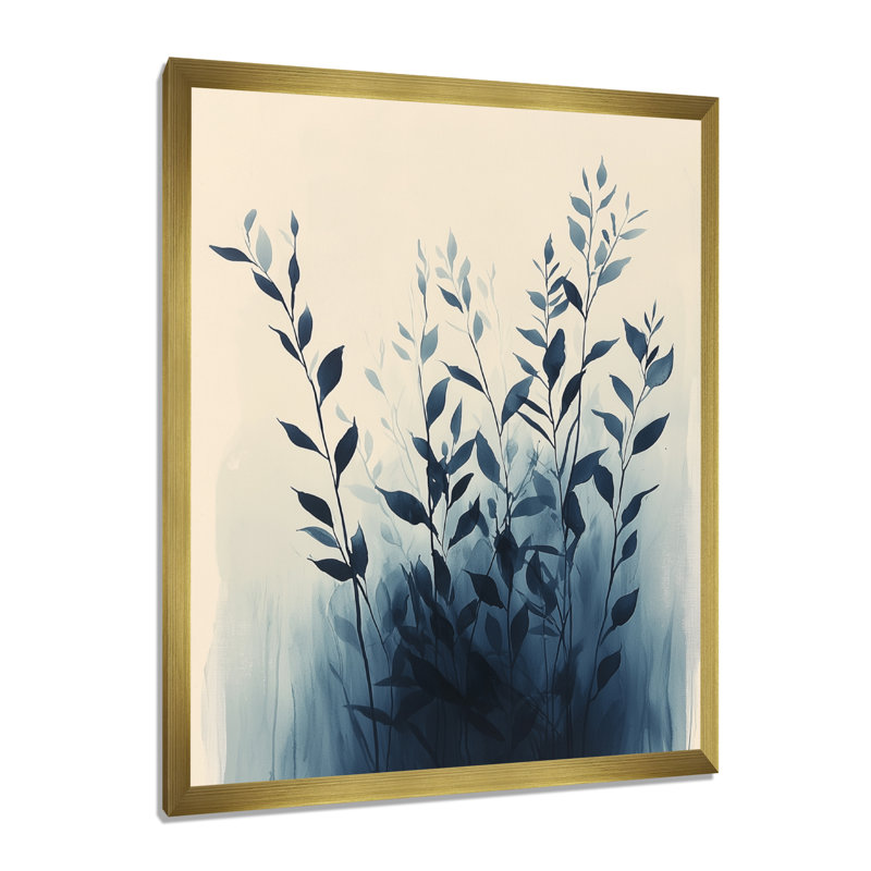 Baisden - Floral Canvas Art Print, H 32 po x l 24 po, Reproduction encadrée sans passe-partout, Doré