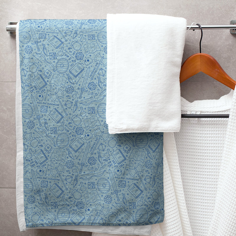 Katelyn Elizabeth Bath Towel, Blue/White/Gray