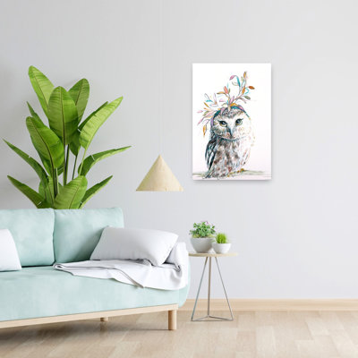 Hibou enchanté, abstrait, fantaisiste, contemporain, forêt, art