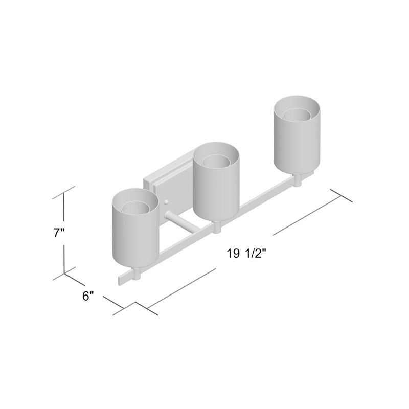 Edwina 3 - Light Vanity Light, Brushed Polished Nickel