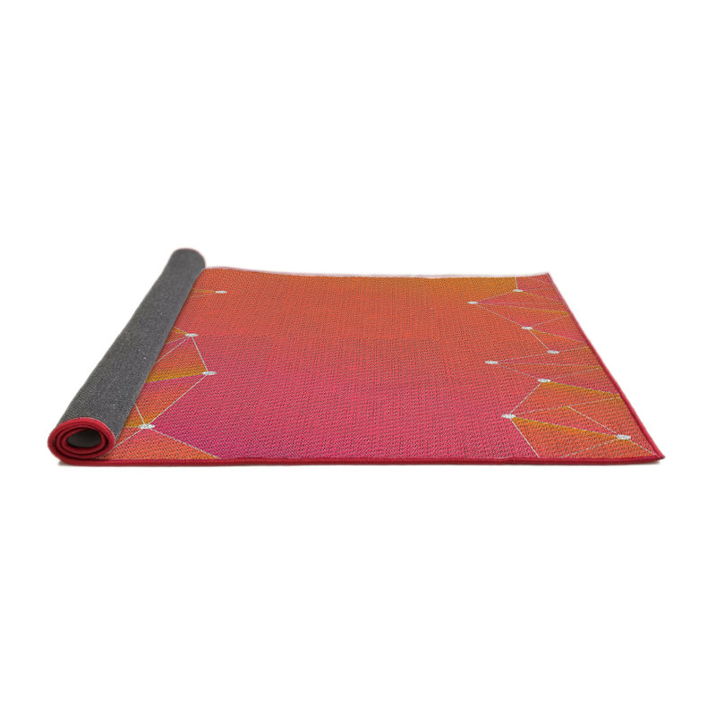 Tapis abstrait rose / jaune, Rond 6 pi