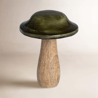 Wooden Mushroom Accent