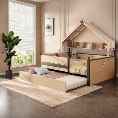 Lit de jour avec rangement, structure en MDF, style moderne pour chambre d'enfant