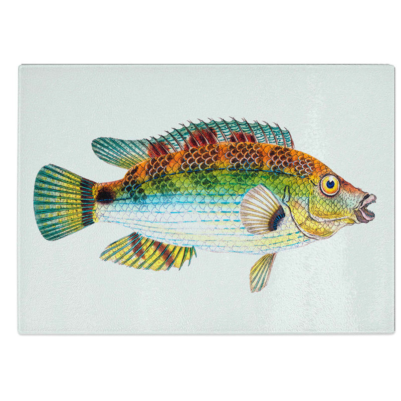 Glass Goldfinny Fish by Edward Donovan Chopping Board, 28.5 cm W x 20 cm L