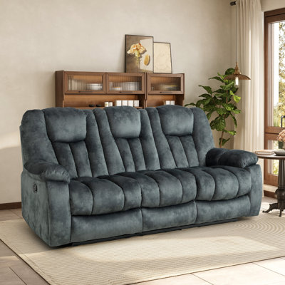 Fauteuil inclinable manuel 3 places avec porte-gobelets dissimulés dans les accoudoirs