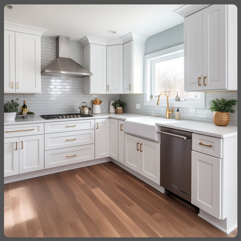 Armoire de cuisine murale en contreplaqué prête à assembler avec 2 tablettes réglables et portes à fermeture en douceur, 27"