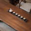 Table de salle à manger rectangulaire en bois massif Nut-Brown-506775537