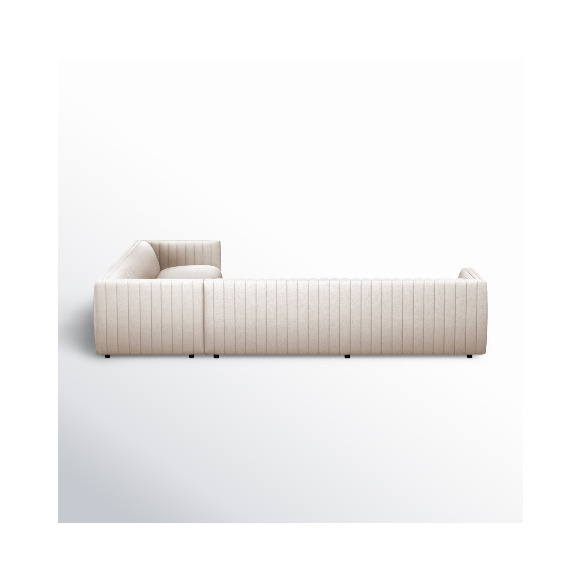 Brandt Modular Upholstered L-Sectional, Natural Rayon Velvet