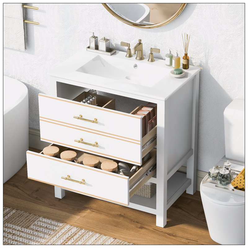 Meuble-lavabo 30 po, Blanc