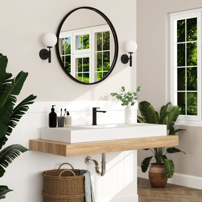FRALIMK 18.9'' Matte White Solid Surface Rectangular Wall Mount Bathroom Sink for Hotel,  Restaurants