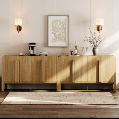 Adora Set Of 2 Sideboard Buffet With Storage, Modern 126" Wood Credenza With Doors And Adjustable Shelves For Kitchen,Living Room