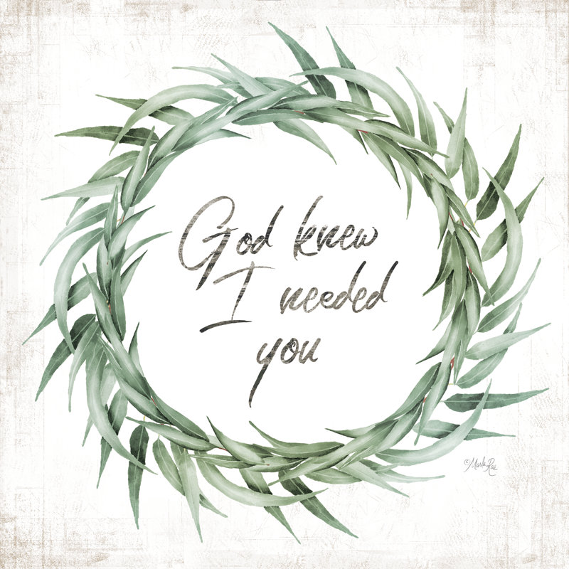 «God Knew I Needed You Eucalyptus» par Marla Rae, peinture, H 20 po x l 20 po, Non, Silver Single Picture Framed Paper