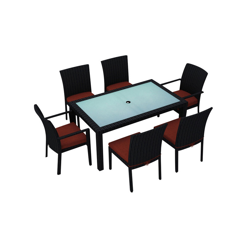 Urbana Outdoor - Piece Dining Set, Canvas Henna Sunbrella® Canvas, Coffee Bean, 8