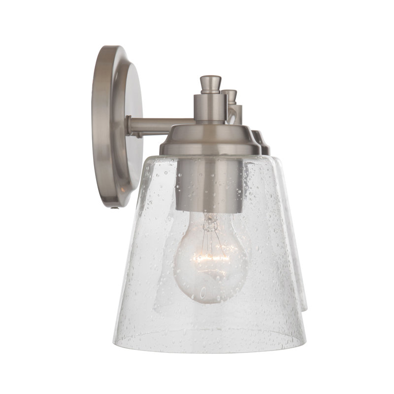 Éclairage pour salle de bain 2 lumières à intensité variable Damarye, Transparent, Nickel poli brossé