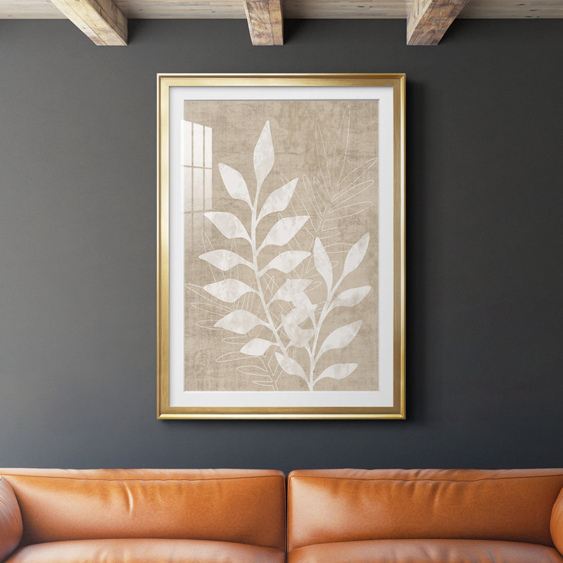 «Foliage Retreat I», reproduction encadrée de qualité supérieure - prête à être accrochée, H 42,5 po x l 30,5 po, Doré