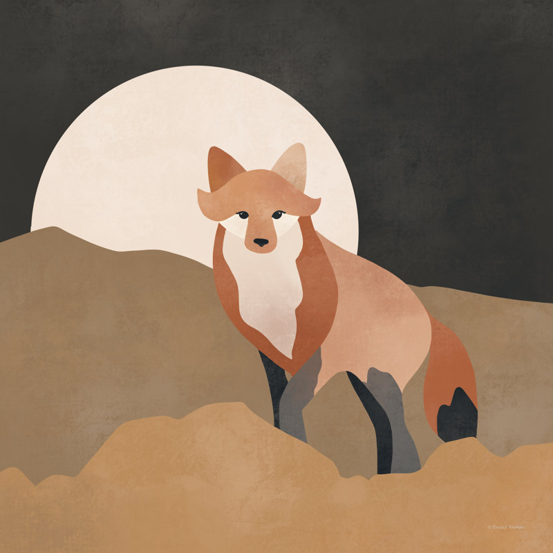 «Mod Boho Fox on Canvas» par Rachel Nieman, reproduction, H 30 po x l 30 po x P 1,25 po