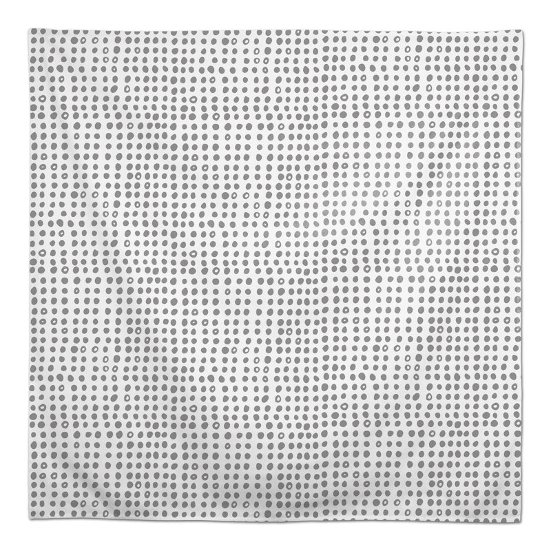Collegiate Polka Dots Square Tablecloth, Grey