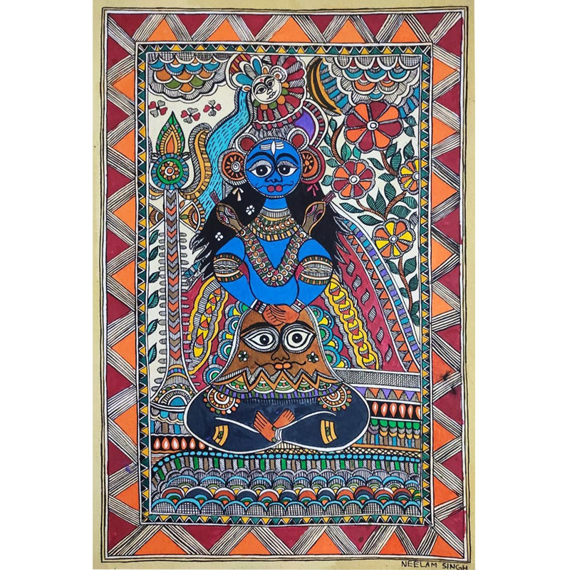 Handmade Lord Shiva Painting  | Acrylic On Canvas | By Neelam Singh