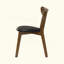 Ensemble de 2 chaises de salle à manger avec siège en similicuir noir, noyer foncé