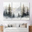 Green Pine Tree Misty Mountain - ensemble de reproductions d'art mural pin-107213286-107213291