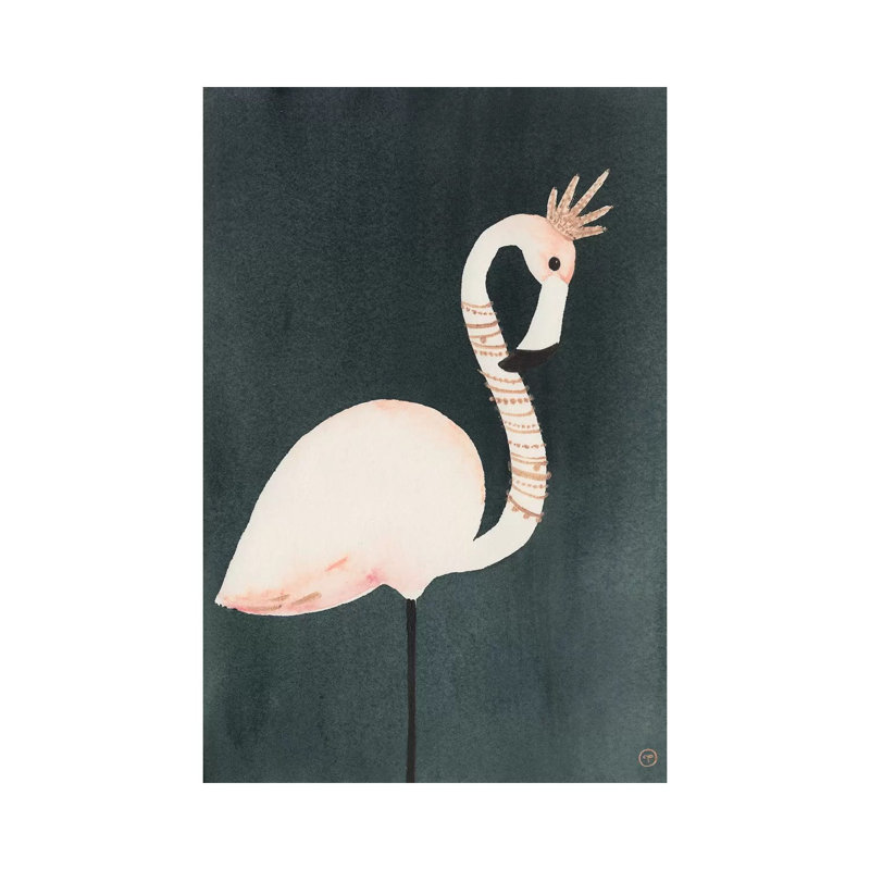 Flamingo And Crown by CreatingTaryn - Wrapped Canvas Print, 66.04 cm H x 45.72 cm W