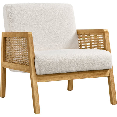 67.5Cm Wide Linen Lounge Chair With Solid Wood Frame