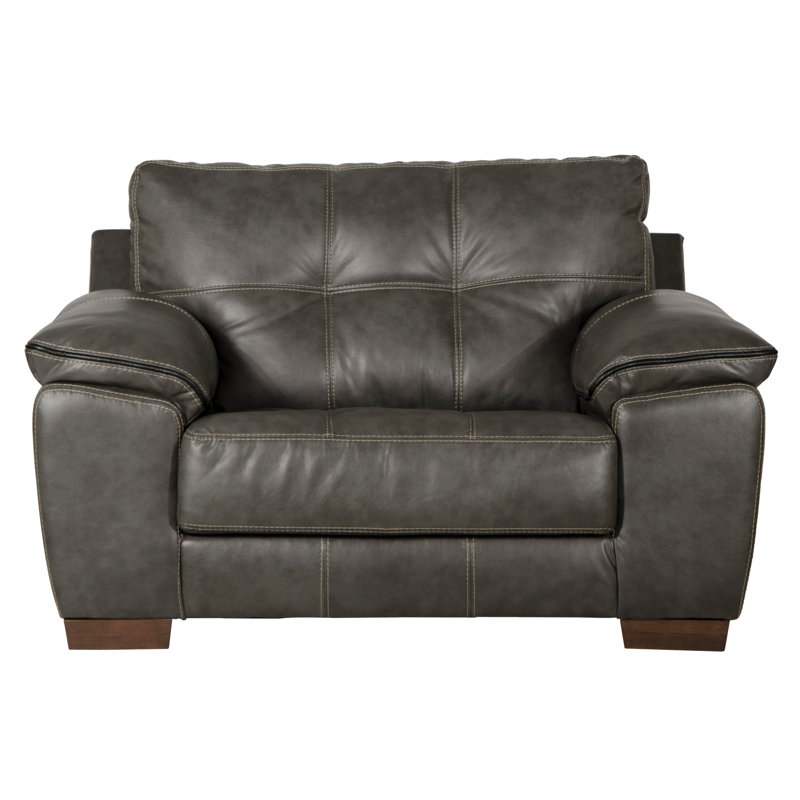 Fauteuil et demi en polyester touffeté de 61 po de largeur Peosta, Polyester acier, Non