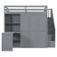 Lit mezzanine double avec garde-robe, bureau et tablettes-109937188