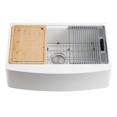 Kingston Brass Miranda 30-Inch Farmhouse Kitchen Sink With Drain