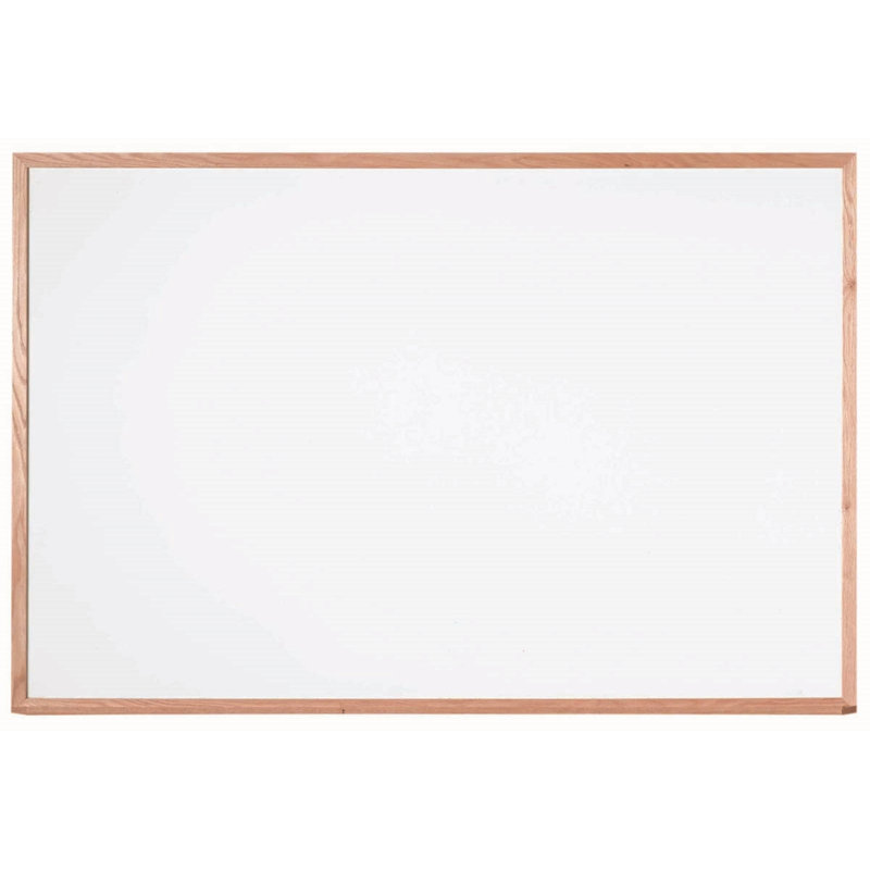 AARCO Yes Porcelain Wood Whiteboard, 4' H x 6' L