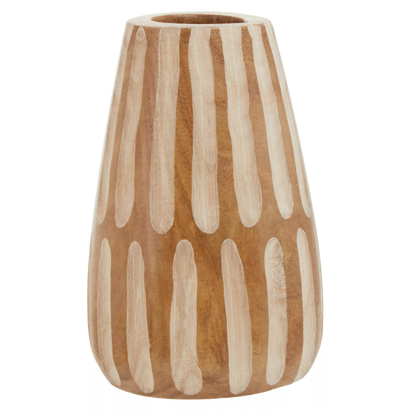 Ayr Handmade Wood Table Vase, 23cm H x 13cm W x 13cm D