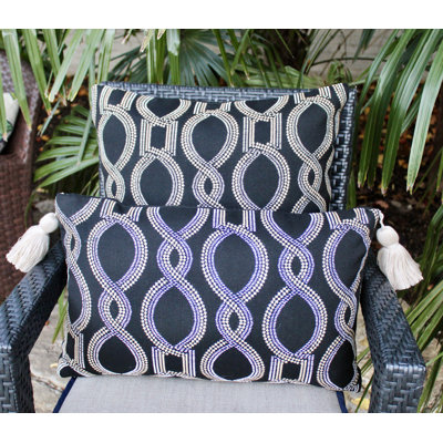 Housse de coussin d'extérieur rectangulaire et insert